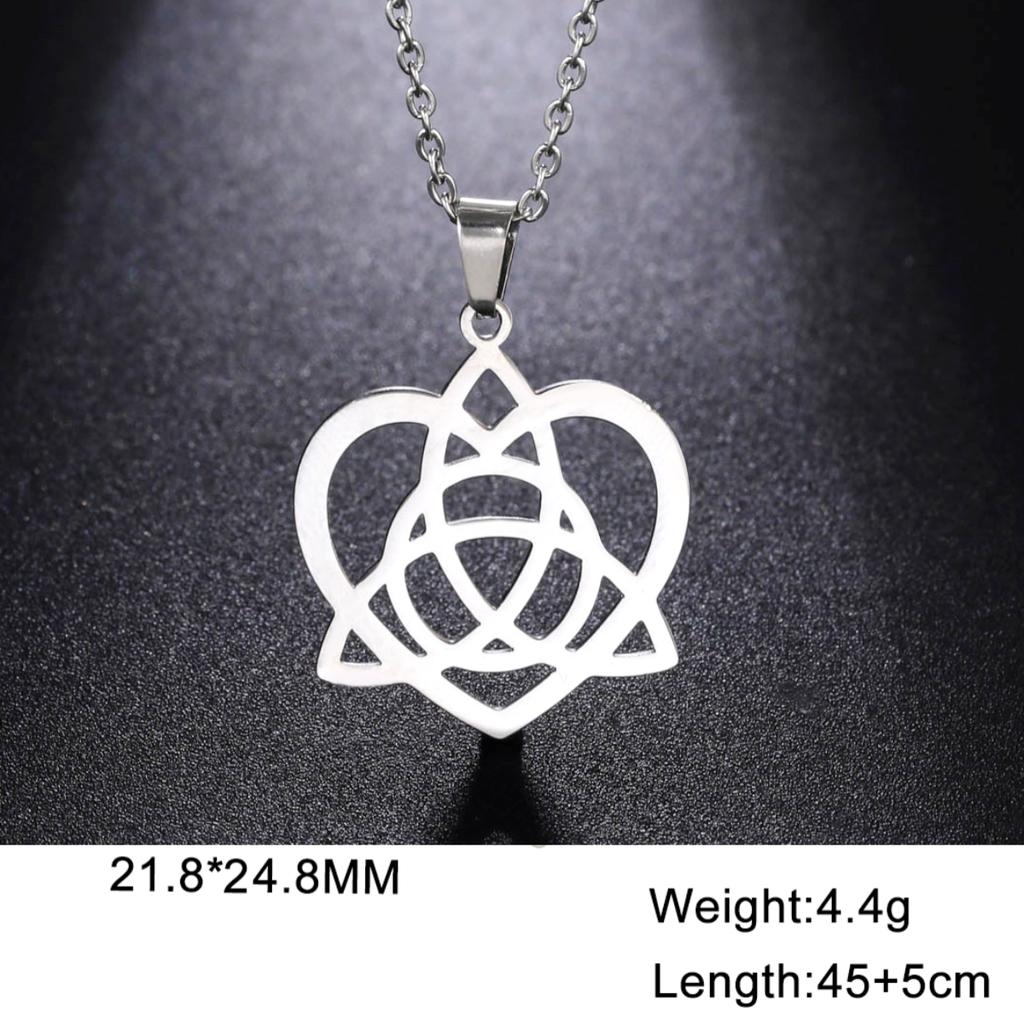 LIKGREAT Triquetra Symbol Pendant Necklace Stainless Steel Trinity Irish Celtic Witch Knot Amulet Religious Jewelry Gifts