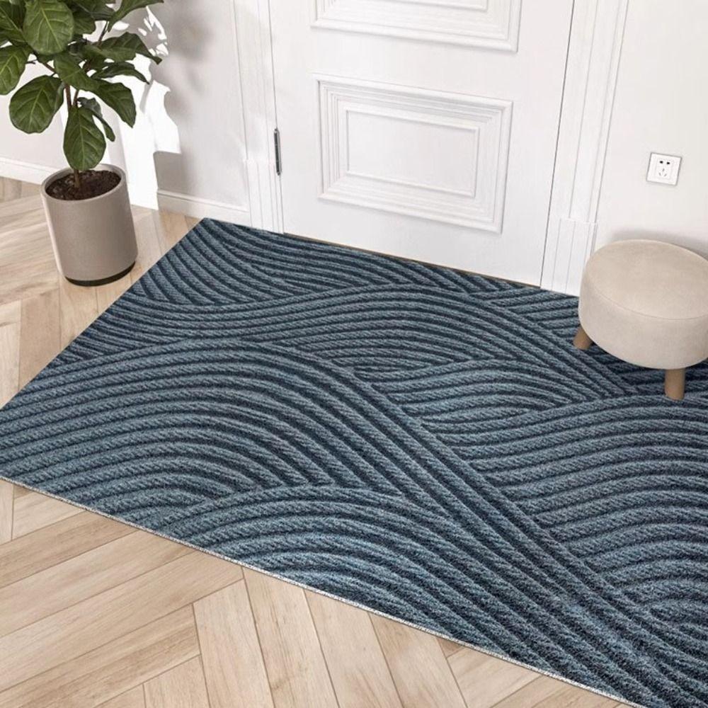 Geometric Wave Pattern Welcome Door Mats Waterproof Floor Mat Heavy Duty Door Rug  Garden