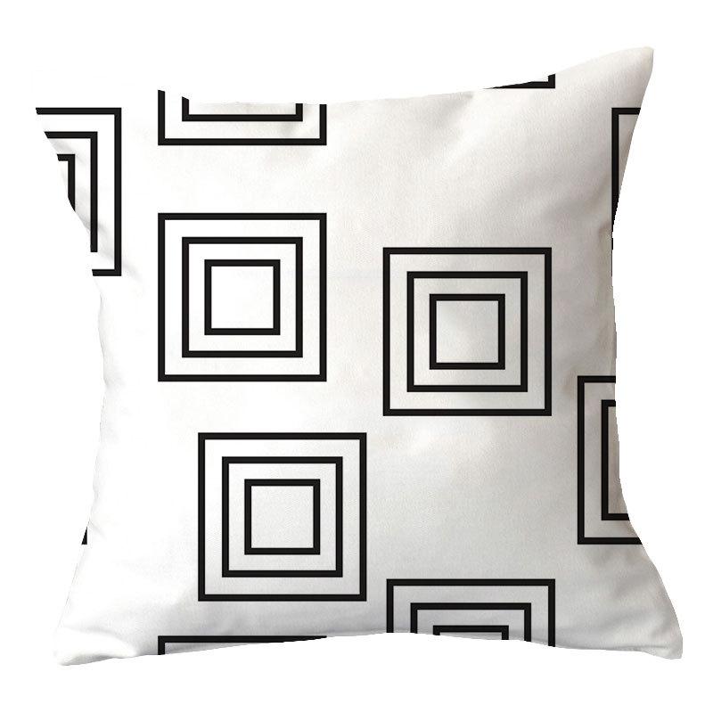 Simple New Blue Geometric Plush Pillowcase Home Fabric Sofa Pillow Cushion Cover