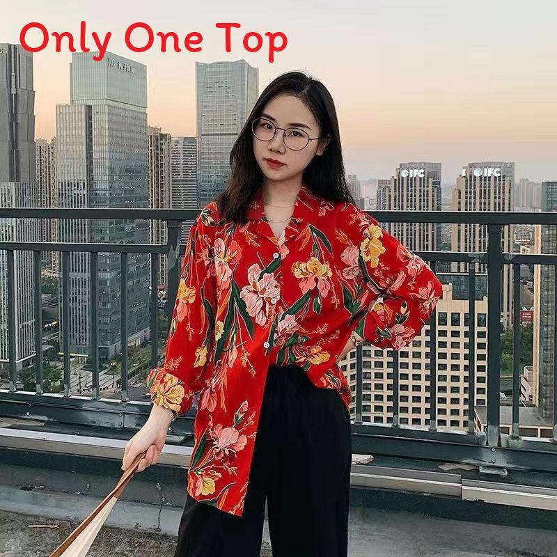 Vintage Spring Port Style Printed Shirt With Polyester Fabric For Casual Girls