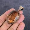 Morganite Gemstone Handmade Copper Jewelry Pendant 2.32" E3e08