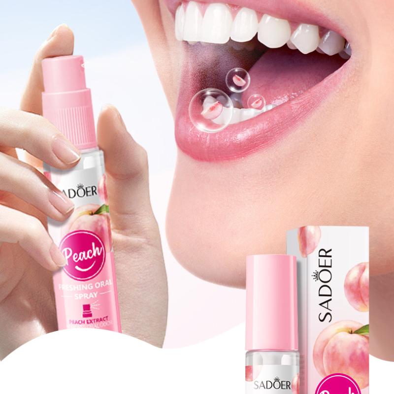 Peach Fresh Oral Spray, Fresh Breath and Bad Breath Elimination Spray for Oral Care,