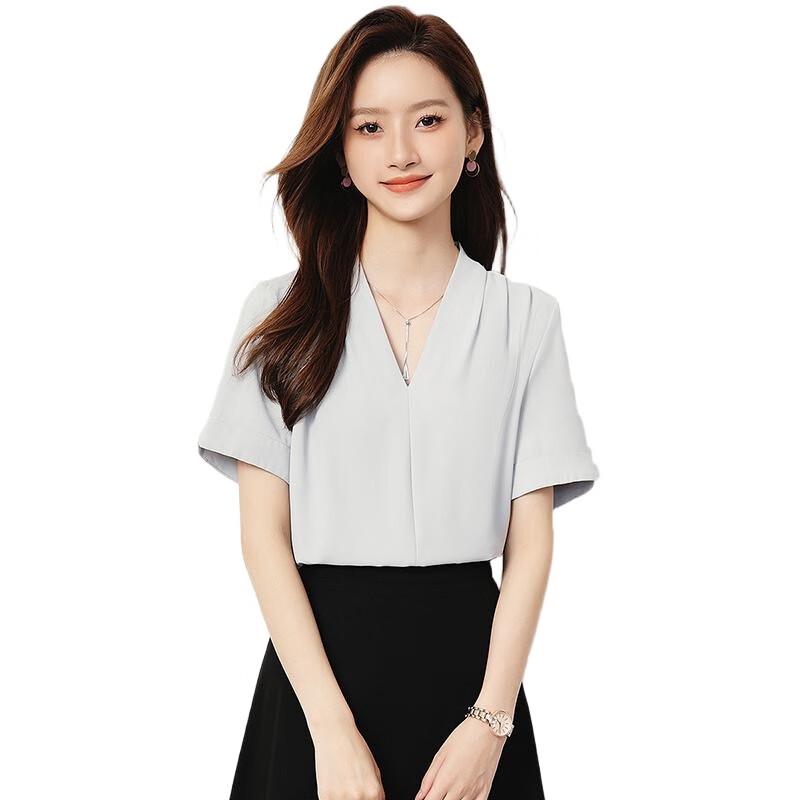 Romon Women s Short Sleeve Commuter Shirt XL