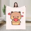 Super Soft Cute Bears Bubu Dudu Valentines Day Throw Blanket Premium Flannel Fleece Blanket Warm Plush Bedspread All Season Use