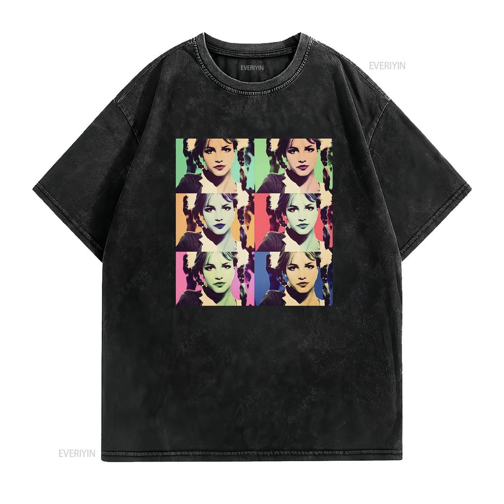 Retro Pop Art s Music Idol Color Block Portrait Print Casual T Shirt vintage Washed Breathable homme Comfortable Soft graphic