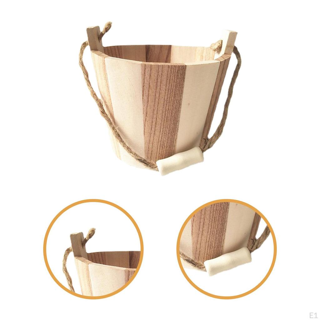 Mini Drewniana Beczka Wiadro do Przechowywania Zabawek Dekoracja Domu Wanna Rekwizyty do Zdjęć Miniaturowa dla