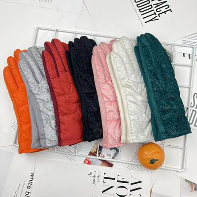 Thermal Gloves, Riding Women'S Fleece Thickened Touch Screen Gloves, Cycling And Driving Down Cotton Gloves Women