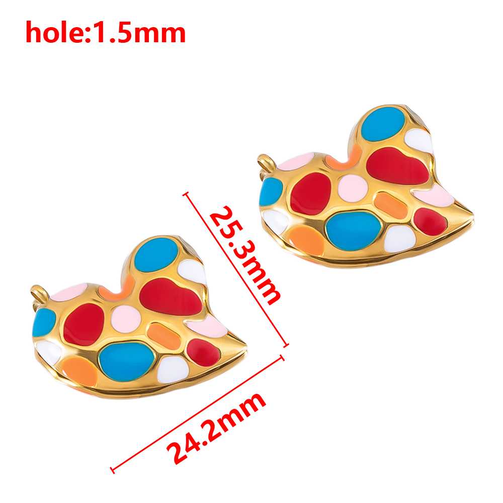 2pcs Stainless Steel Irregular Red Necklace Charms Gold Plated Imitation Pearl Earrings Component DIY Necklaces Jewelry Findings