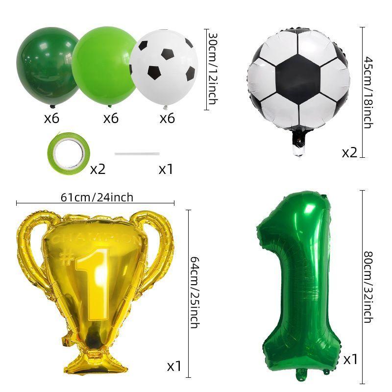 Football Championship Trophy, Balloon Set, Aluminum Film, Children and Boys' Birthday Party, World Cup Birthday Decoration