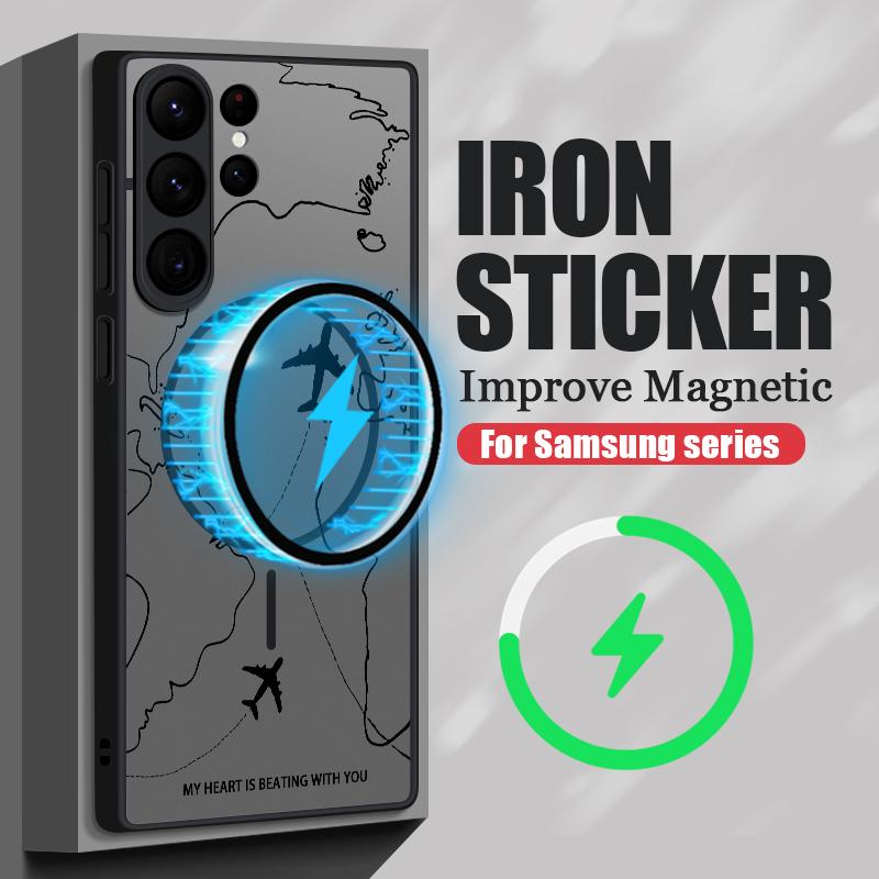 Magnetic For Magsafe Airplane Astronaut Case For Samsung Galaxy S25 Ultra Capa S24 S26 Ultra S22 S23 Plus S21 FE S25 Edge Cover