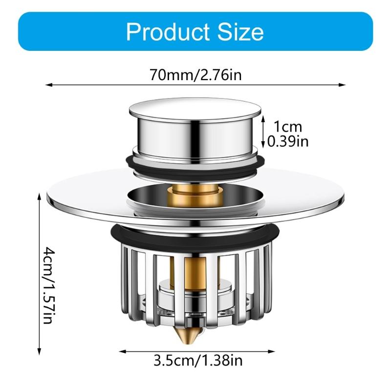 Enhances Double Function Bathtubs Plug & Strainer Popup Styles 2 In 1 Bath Tub Drain Plug And Hair Collector Popup Stop