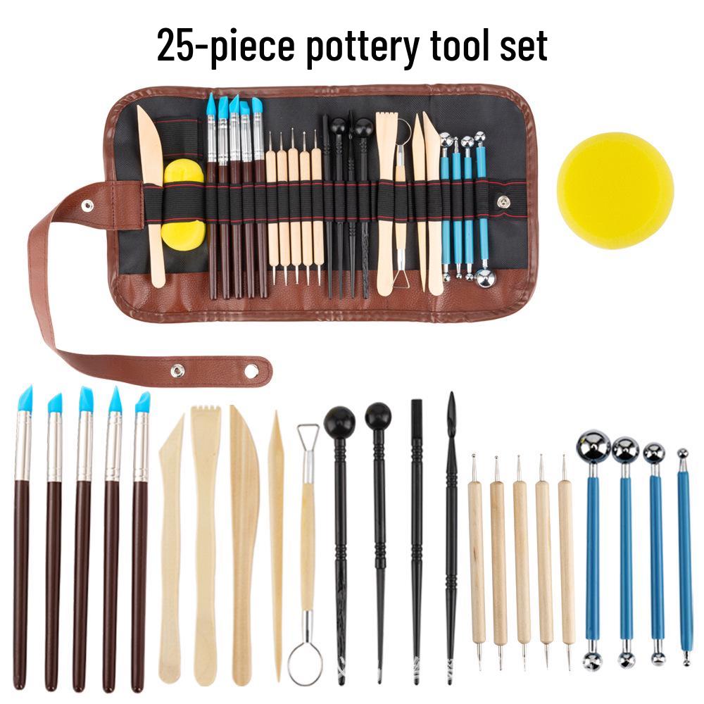 60-Piece Pottery Tool Set: DIY Clay Sculpting & Carving Kit with Polymer Clay Knives