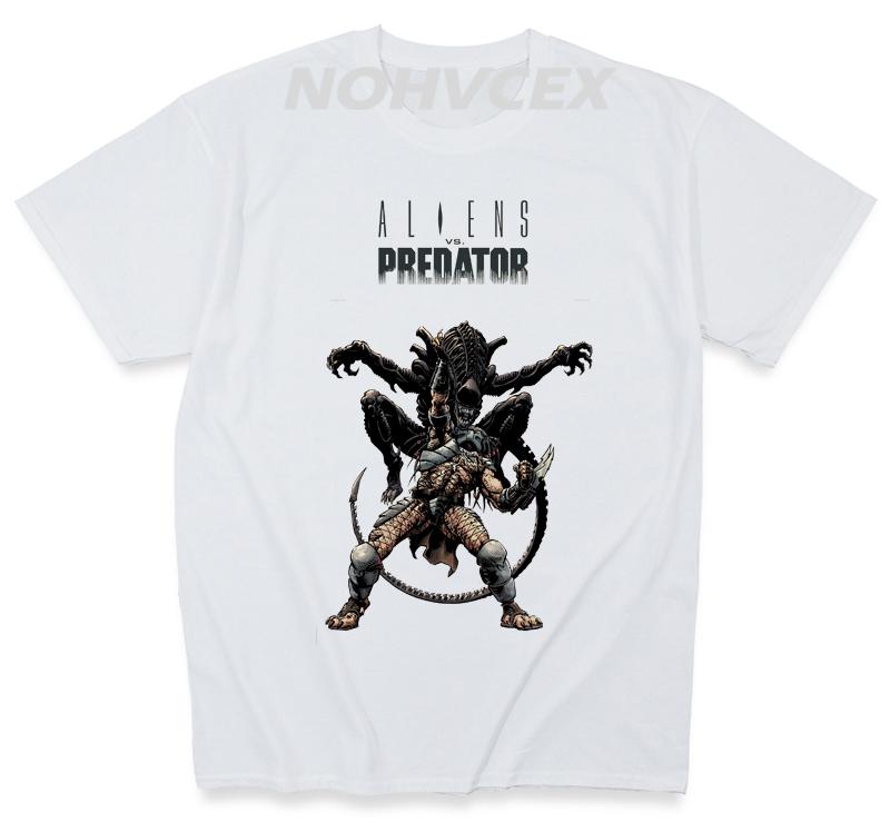 Movie Alien Vs Predator Color Short Sleeve Alien Top Tee Fashion Mens Avp T Shirt XL