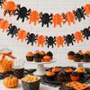 Decorative Holiday Cloth 5 Pcs 10FT Halloween Banner, Spooky Spider Bat Skull Ghost Themed Party Decorations Pumpkin Hanging Bunting Garland
