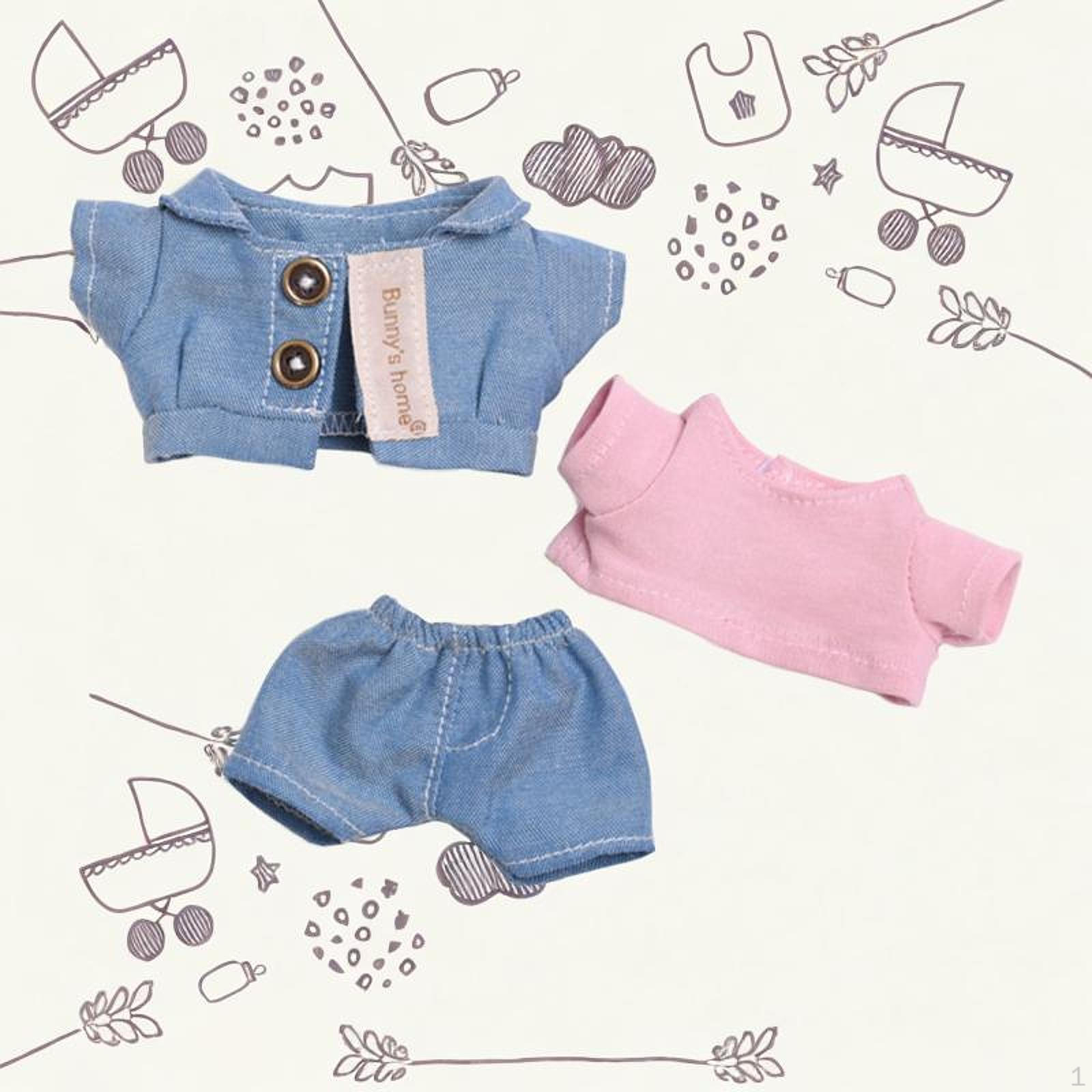 

Кукольный джинсовый костюм DIY Одежда для 17 см Подвеска Одевание Модно без шляпы without hat