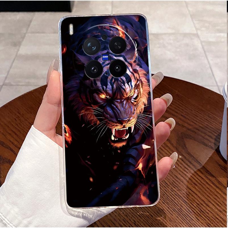 Green Fluffy Cartoon Rabbit Pattern Phone Case For Vivo X300 Pro Transparent TPU Soft Cover Shockproof Couple Protective Shell