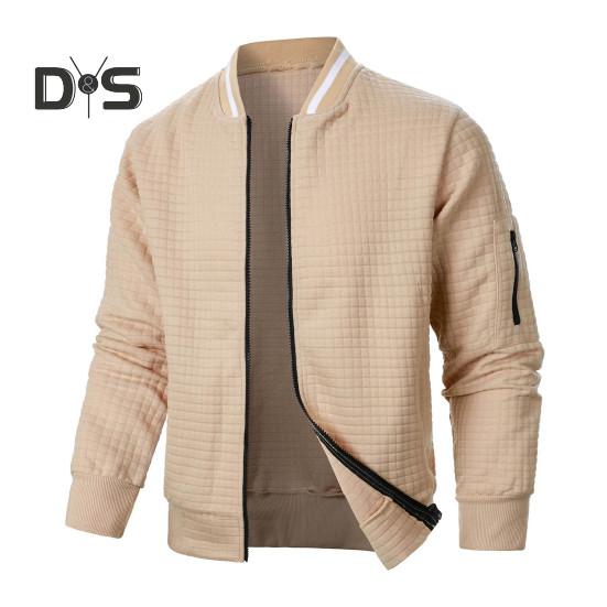 Herren Sweatshirt Mantel Stehkragen Langarm Patchwork Farbe Reißverschluss Knopfleiste Jacke Mantel mit Taschen Elastischer Saum Sport Outwear