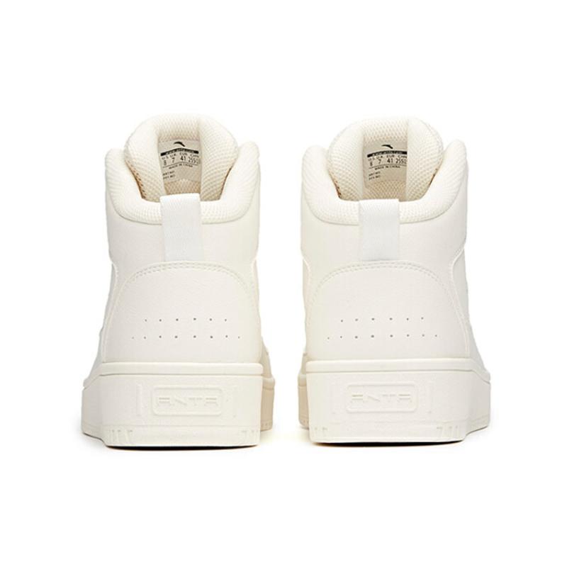ANTA Life Collection Skateboard Shoes Men's High top White Sneakers 912038010-10