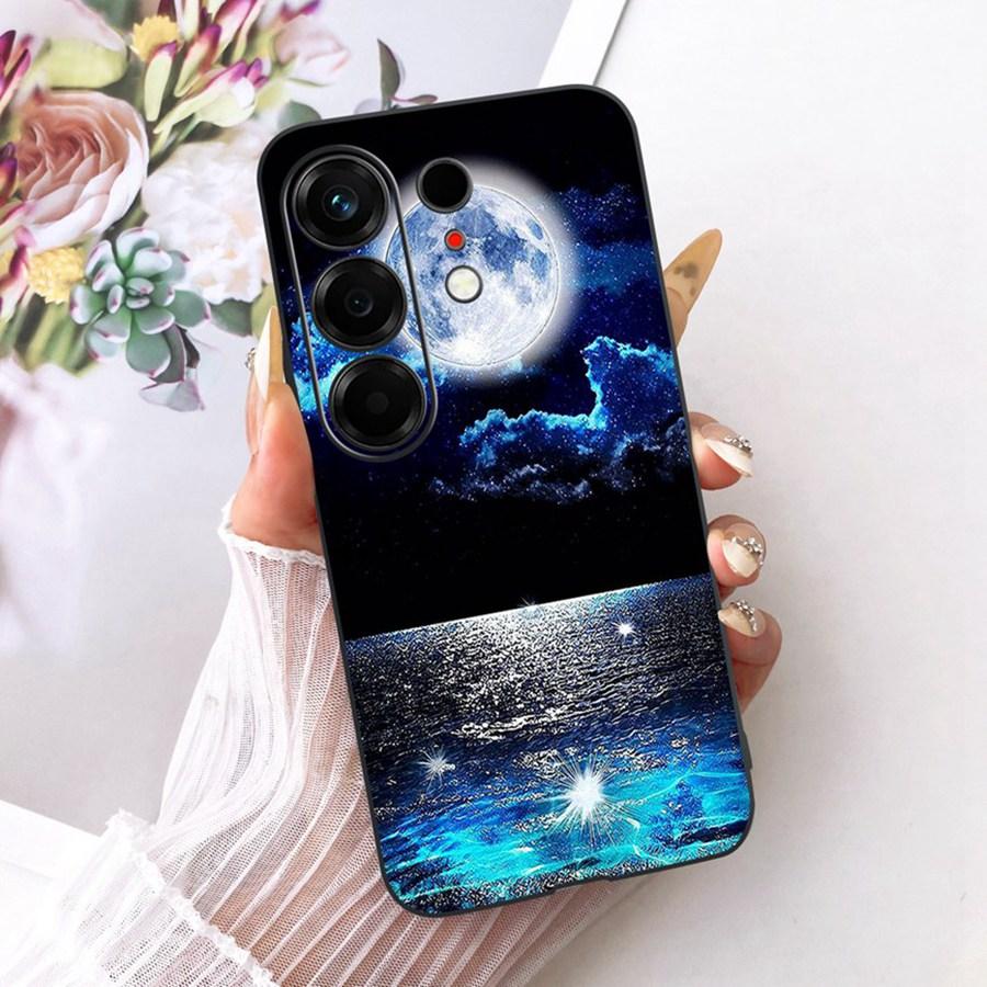 

For Tecno Camon 50 4G Fashion Style Elegant Painted Phone Casing Cover Tecno Camon50 4G CN5 Soft Silicone Black TPU Case Camon 50 4G