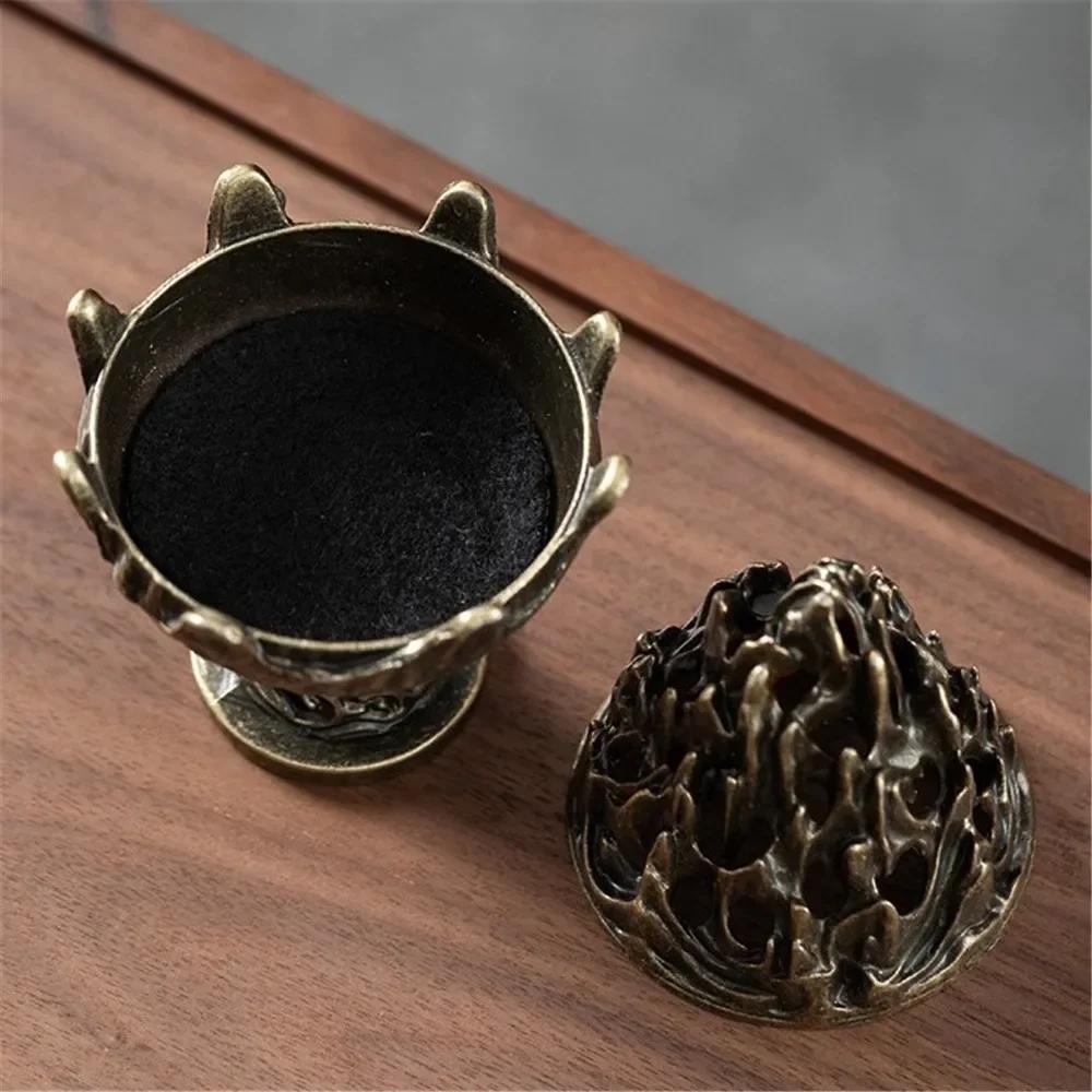 Buddhist Sense Brass Alloy Cone Incense Burner Bronze Censer Tea Ceremony Antique Ornament Home Decoration Traditional Thurible