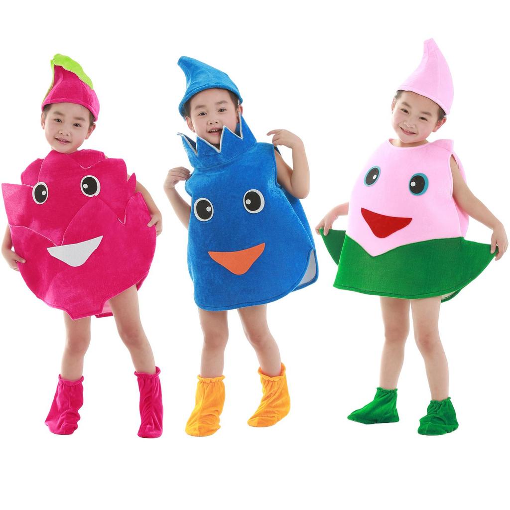 Children's Fruit-Themed Dance Costume: Apple, Banana, Strawberry, Pitaya Cosplay