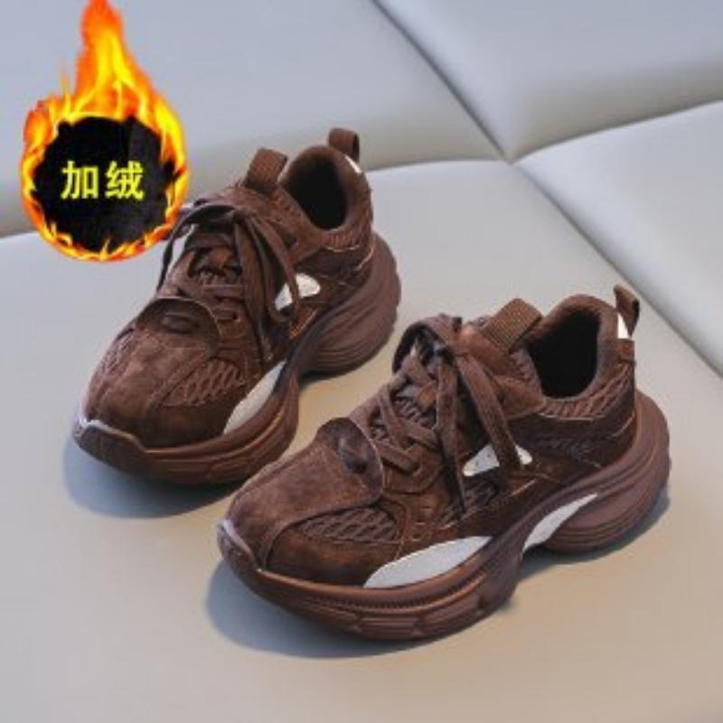 Womens Winter Plush Lined Chunky Sneakers Warm Non Slip Casual Shoes 28 коричневый