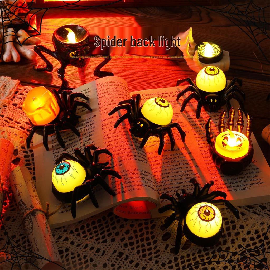 Children's Luminous Halloween Lantern: Pumpkin, Spider, and Skeleton Candle Decoration