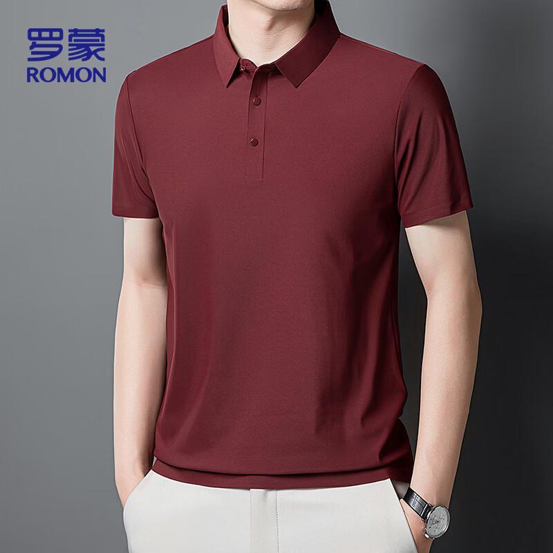

ROMON Men s Polo Neck Ice Silk Quick Dry Short Sleeve T-Shirt M