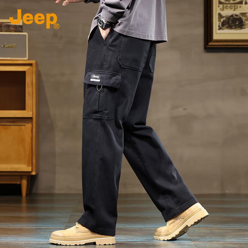 Jeep Men's Loose Straight-Leg Cargo Pants