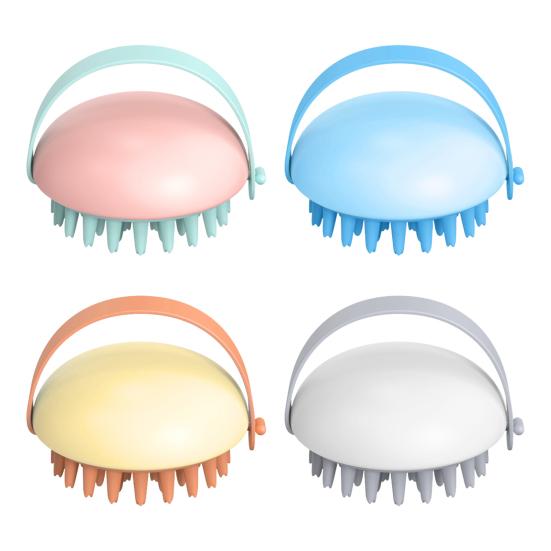 1/4Pcs Wash Brush Long Handle Removable Design Scrubbing Brush Anti-Slip Elastic Band Hair Cleaning Helper