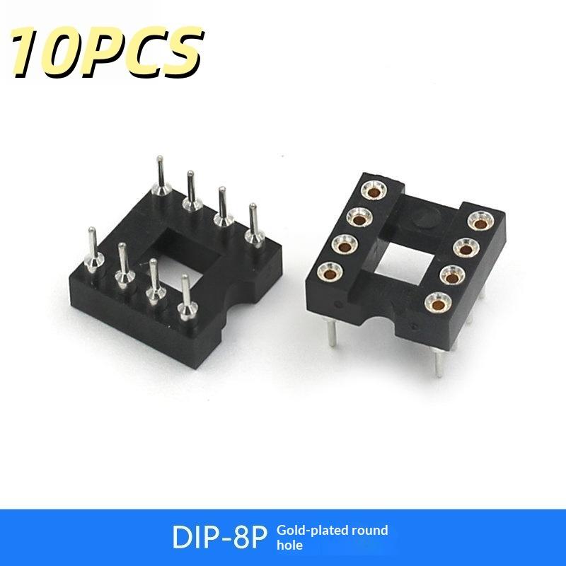 10Pcs Dip6 Dip8 Dip14 Dip16 Dip18 Dip20 Dip28 Dip40 Pins Round Hole Ic Socket Connector Dip 6 8 14 16 18 20 24 28 40 Pin Sockets