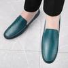 Fashion Non-Slip Lightweight Men Business Shoes Slip-On Comfortable Flat Men's Genuine Leather Loafers Casual Breathable Soft Sole Shoes