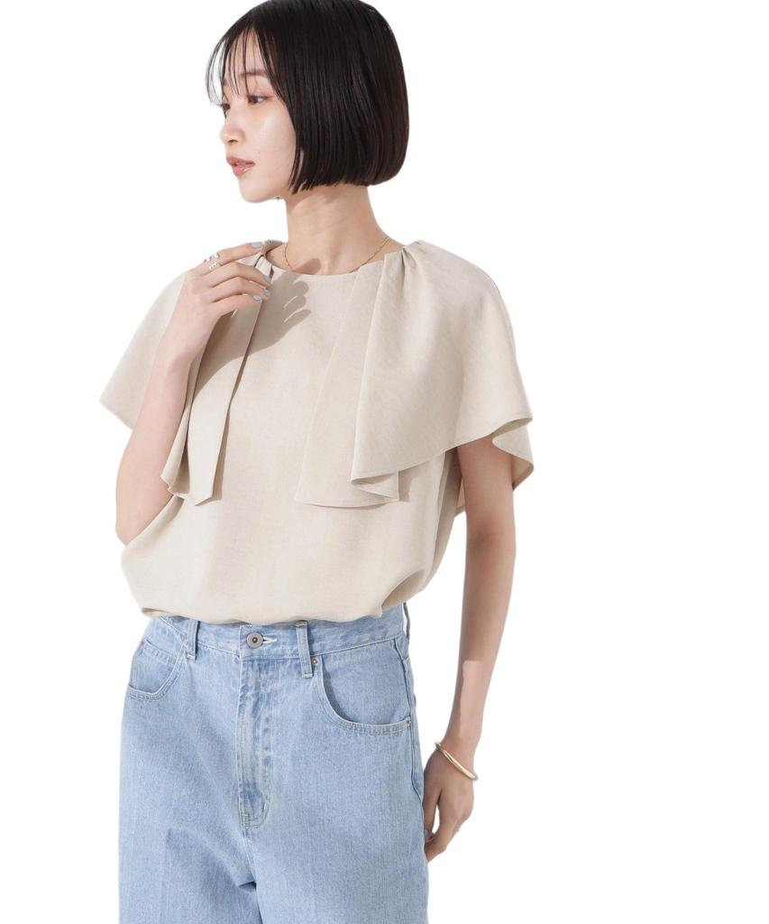 Nano Universe Flare Sleeve Design F Light Women's Blouse, 041, Beige, 673-5121311