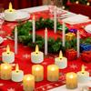 Rechargeable Flameless Tea Light Candles with Remote & USB Charging Cable Timer LED Flickering Plastic Votive Tealight Candles