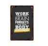 Funny Text Sign Exercise Fitness Poster Gym Training Room Wall Decor Pin Up Tin Sign Man Cave Art Poster Decoration Metal Plate