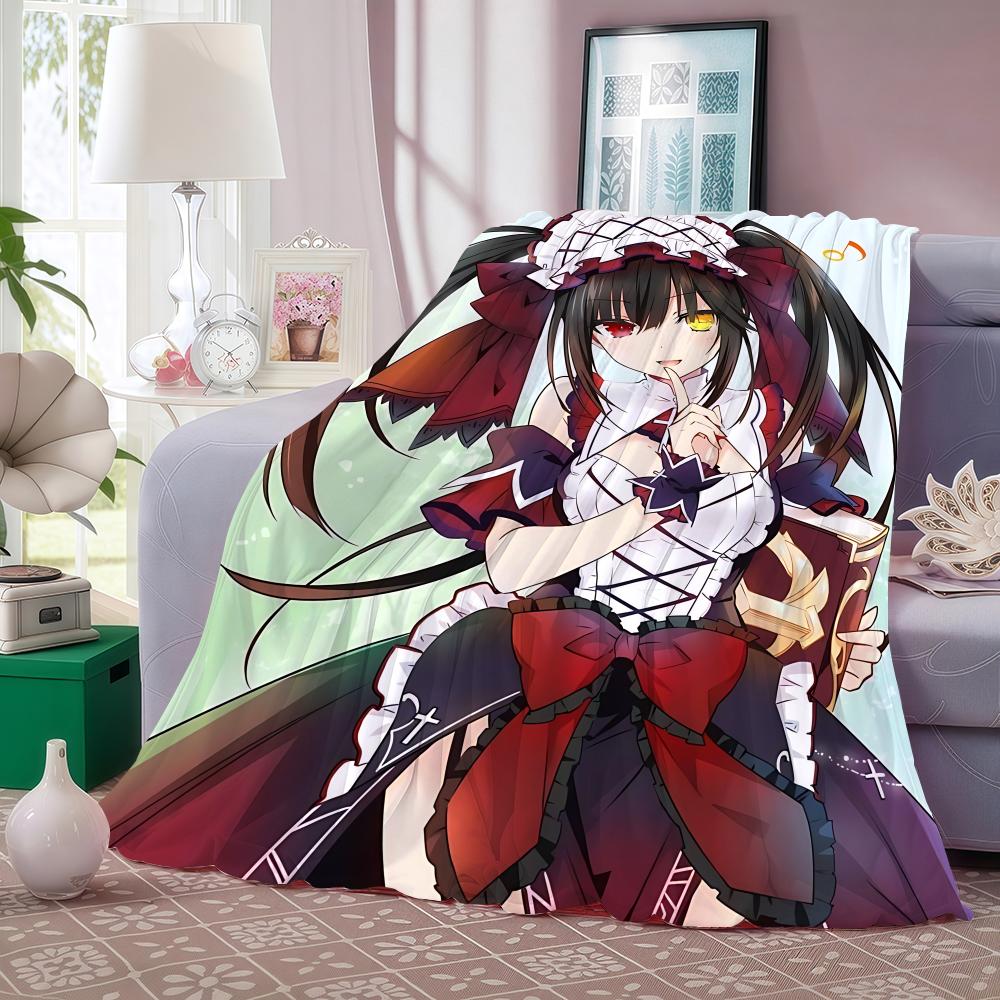Anime D-Date A Live Throw Lightweight 240g Flannel Blanket Soft Skin-friendly for Summer Cooling
