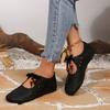 Spring and autumn new soft leather soft sole casual single shoes retro beaded straps hollow flat sole single shoes women