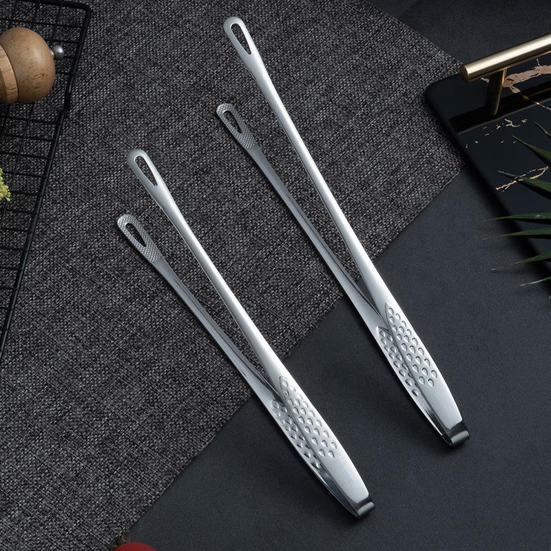 304 Stainless Steel Korean BBQ and Steak Tongs - Versatile Food and Bread Serving Tool