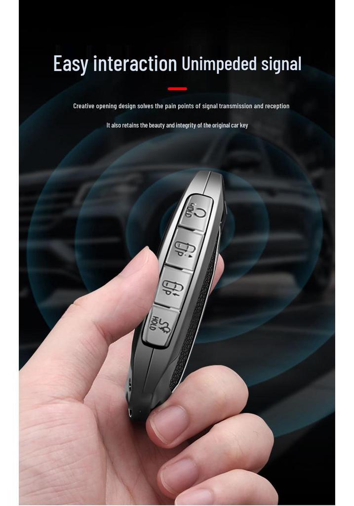 Genesis Autoschlüssel-Etui Hülle für G80/G70/GV80/GV70 - Metall Vollumwickelung mit Schnalle