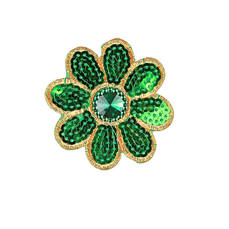 10Pcs Sequins Embroidery Cloth Stickers Small Octagonal Flower Performance Costume Ethnic Costume Accessories Iron-On Stickers