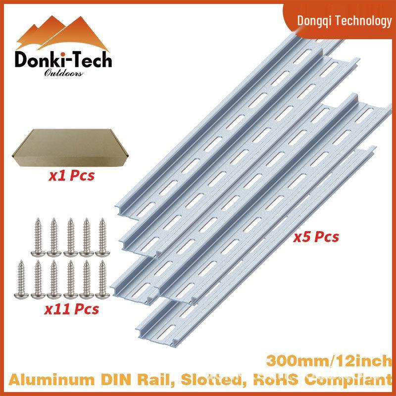 Aluminum Alloy Electrician Slide Rail - 4/8/12 Inch Top Hat Slotted Rail for Mounting Hardware Components