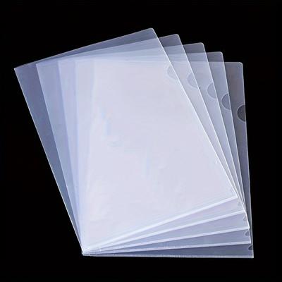 10pcs Acrylic L-Shaped File Envelopes for A4 Documents - Clear and Sturdy Document Holder Set for Office Organization