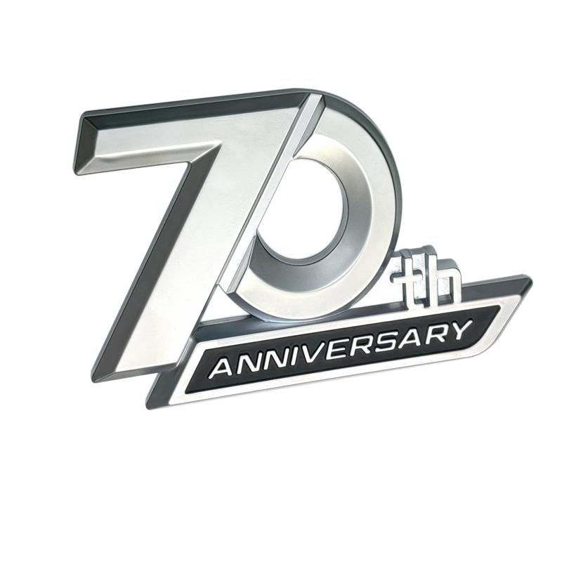 3d ABS Chrome Black Logo 70th Anniversary Emblem Car Fender Sticker 70th Anniversary Badge Sticker Accessories