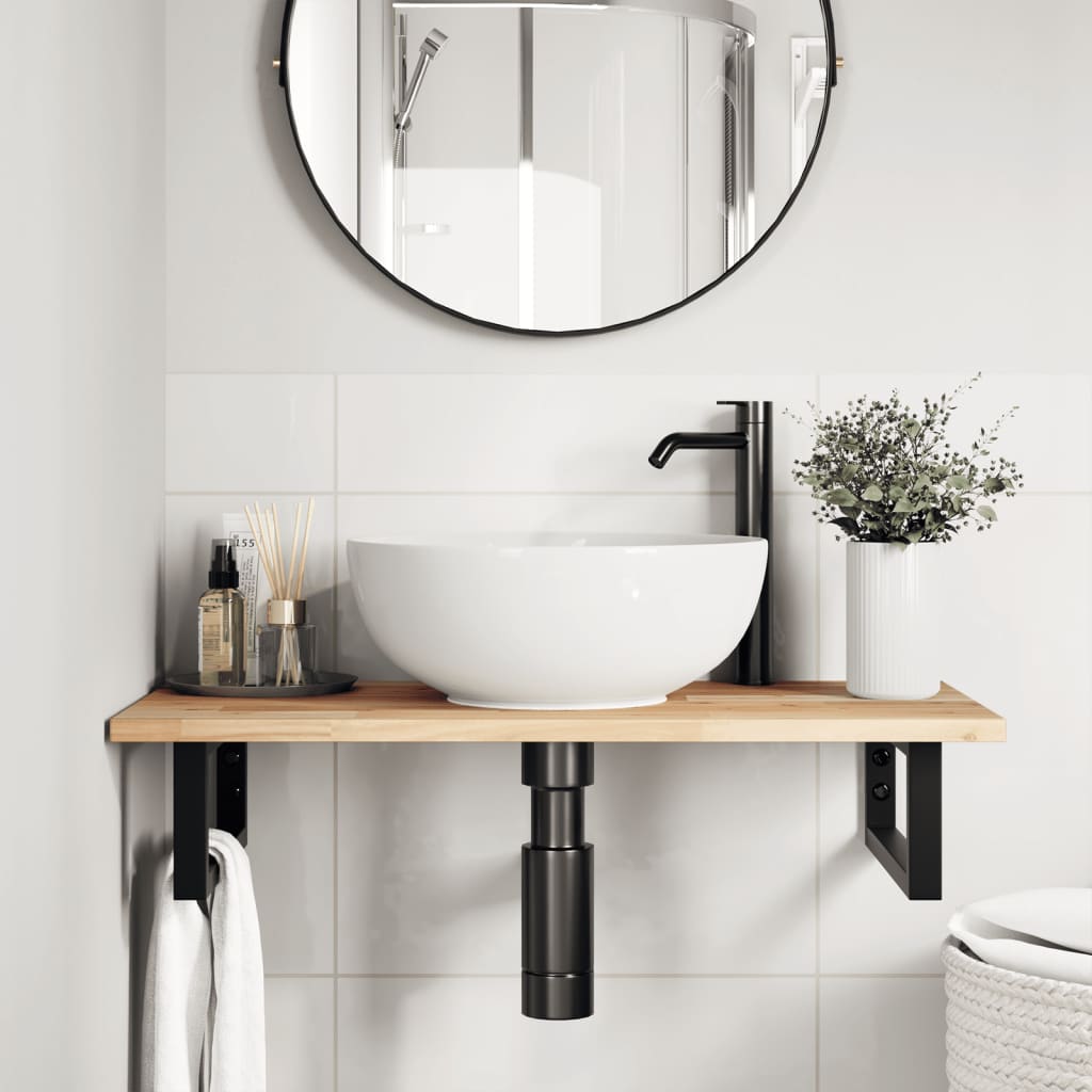vidaXL Waschtischplatte Unbehandelt 80x40x2 cm Massivholz Akazie braun