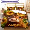 3pcs Custom Name Cow Bedding Set Duvet Cover Closure Includes 1 Duvet Cover & 2 Pillowcases, Soft and Comfortable for All Seasons.