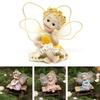 4 sztuk/zestaw Fairy Garden kwiat do składania anioły Ornament miniaturowy wystrój figurki z żywicy