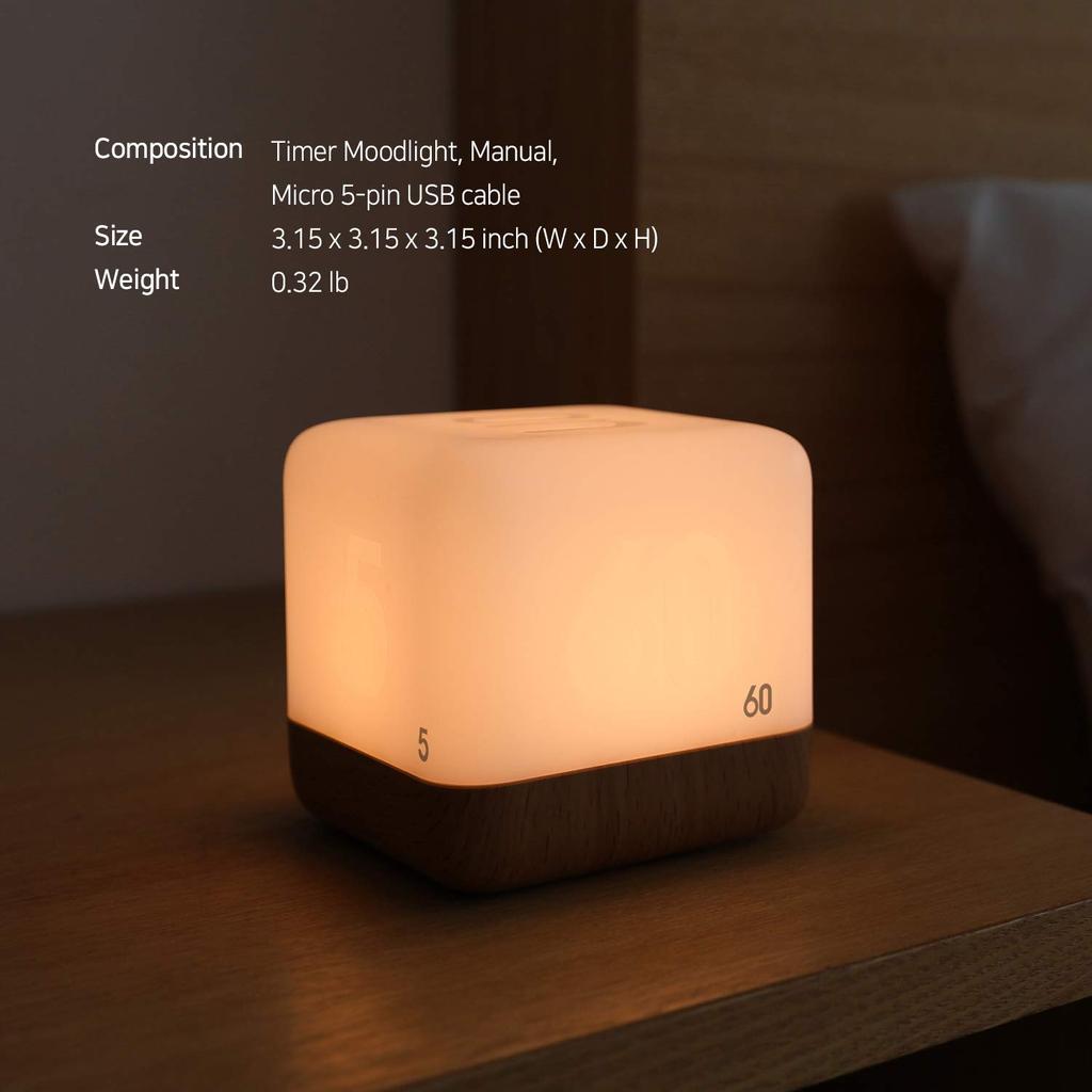 Mooas Rechargeable Timer LED Night Light Minutes Time Management Timer Nightlight with Timer LED Night Light Timer Nursing Light 5/15/30/60 Children's