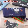 Cartoon Chinchilla Pencil Case Cute Female Student Canvas Pencil Case 1pc