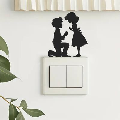 Creative Proposal Couple Silhouette Bedroom Home Background Wall Decoration Stickers