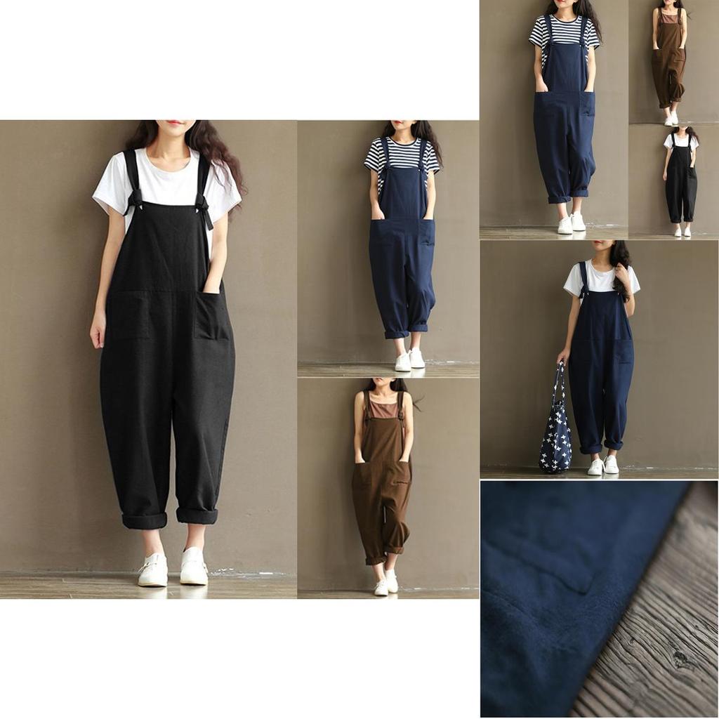 Stylish Womens Loose Jumpsuit With Comfortable Sleeveless Design And Wide Leg Fit